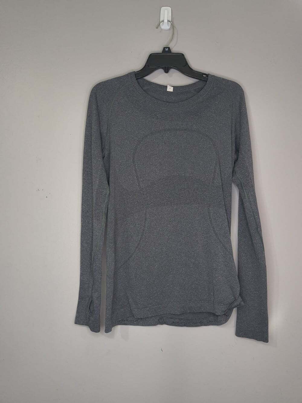 Lululemon T Shirt 10 Gray Ice Swiftly Tech Long Sleeve Crew Stretch Gym Run